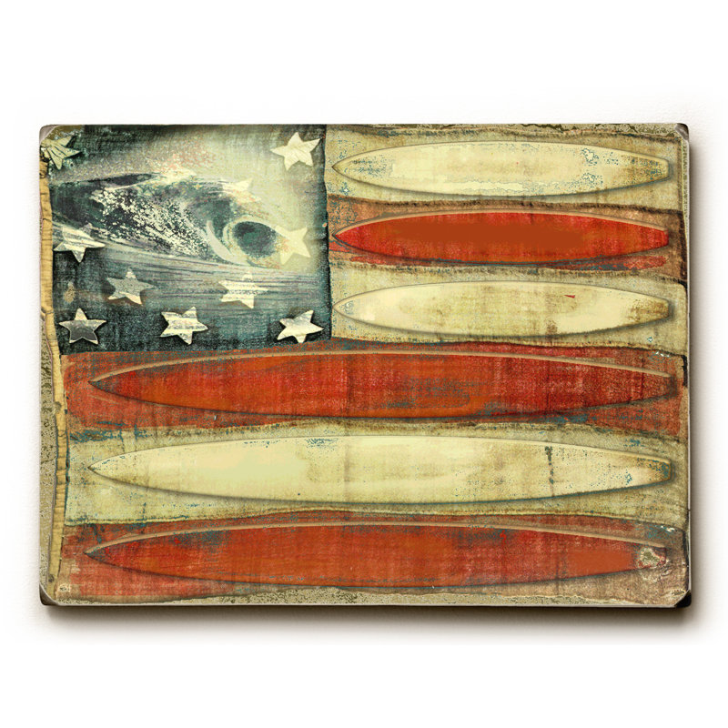 Charlton Home® 'American Flag Surfboards' Graphic Art Wayfair